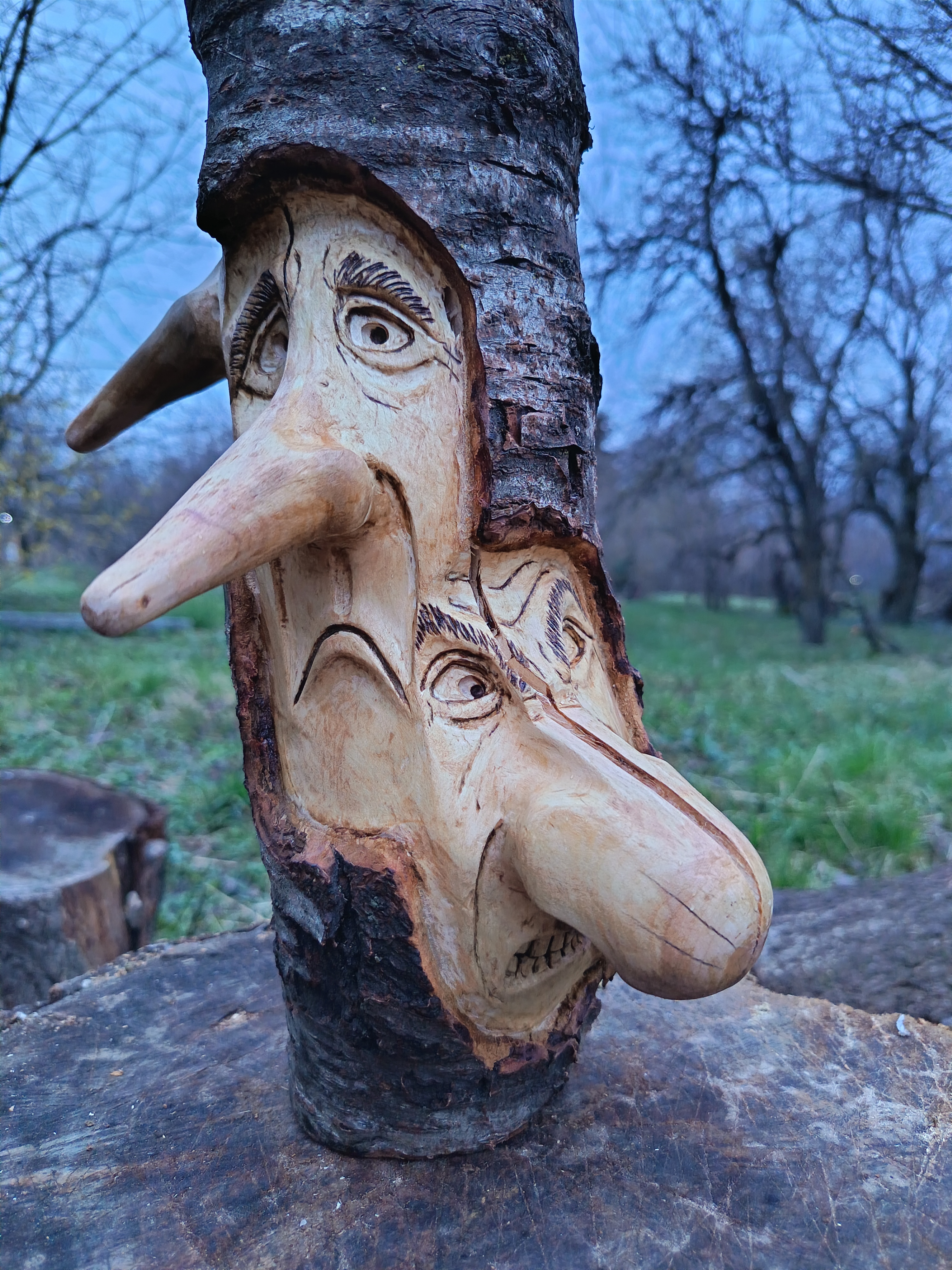 ხის სკულპტურა — უკანა სახეები